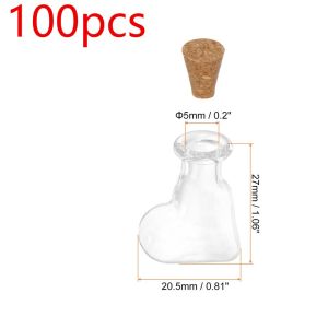 10/50/100pcs Mini Diy Pendants Cork Stopper Wishing Bottle Empty Sample Jars Glass Cork Bottles Storage Vial Glass Bottles
