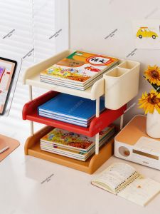 MEIZHUFU | Multilayer Book and File Organizer Storage Shelf for Students