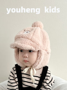 Thickened Lamb Velvet Baby Hat Winter Warm Fleece Toddler Boys Girls Cute Overhead Lei Feng Cap Ear Protection Hat Street Style