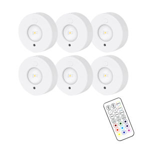 Đèn LED Dưới Tủ Có Điều Khiển Từ Xa Nhiều Màu RGB USB Có Thể Sạc Lại Đèn Ngủ Mắt To Hình Tròn Sáng Tạo Cho Tủ Rượu