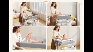 NEW DESIGN! Foldable Diaper Changing Station / Diaper Change Table for Baby. Comes with Wheels. Foldable and Adjustable Height