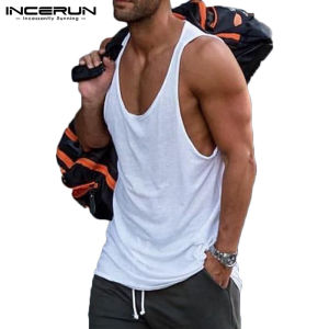 INCERUN Mens Sleeveless Plain Loose Crew Neck Casual Vests Tops Tanks Singlet