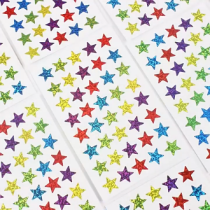 Label Sticker Laser Glitter Colorfull Emoji Star Love Dot Dekoratif Planner Diary Jurnal Scrapbook Album