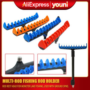 1pc Multi-Rod Fishing Rod Holder for Carp & Coarse Fishing | Heavy-Duty Rubber Mount | Secure Rod Rest
