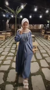 Gamis Sella Dress Cringkel Airflow Renda Mix Brokat Kekinian Model Baru Gamis Lebaran 2024 BY ARTRI.ID