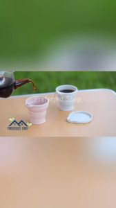PREFERRED SHOP  180ml Portable Silicone Foldable Cup with Carabiner Heat Resistant Collapsible Cups Folding Storage Travel Mug for Hot Water