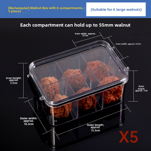 Moisture-Proof Sealed Box Walnut Incense Buddha Beads Storage Display Transparent Ornamental Hand Chain Special Purpose Box