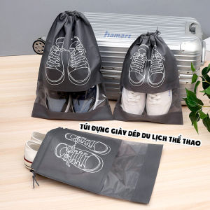 Túi Đựng Giày Du Lịch Thể Thao Để Giày Đá Bóng Có Dây Rút Thoáng Khí Chống Bụi Bẩn