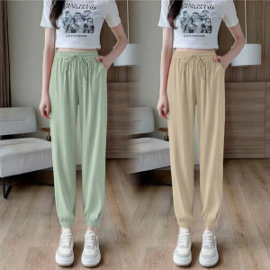 Lieoyuarn | Ice Silk Lightweight Loose Jogger Pants 9/10 Length