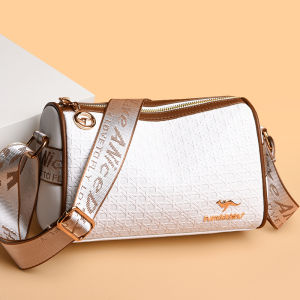 Genuine 2024 Leather Womens Shoulder Bag Round Cylinder New Style Pillow Bag Large Capacity Ladies Versatile Crossbody Bag