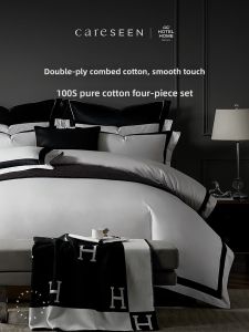 KANGERXIN | French Style Luxury 100 Thread Count Egyptian Cotton 4pc Bedding Set
