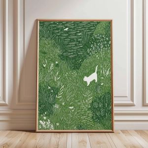 Frameless Japanese Garden Tree PrintLandscape Art PrintMinimalist Leaves Spring DecorLiving Room/bedroom Wall Art Decoration