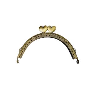 Metal Purse Frame Kiss Clasp Vintage Bag Hardware Purse Clasp Frame Embossed Metal Bags Handle DIY Handmade Bag Clasps
