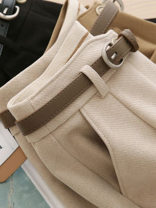 YUFUQING | Cherry Blossom Color Womens Suit Pants High Waist Slim Straight Loose Casual Cuffed Harlan Smoke Tube Pants Spring 2024 New