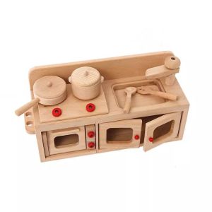 UP LOVE | Pretend Play Wooden Kitchen Toy Unpainted