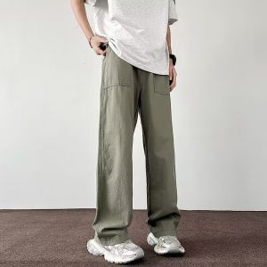 American Retro Cleanfit Cargo Pants Mens and Womens Loose Straight-leg Spring & Fall Mop Casual Dark Blue Japanese Style Long Pants