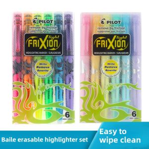 Pilot Frixion Erasable Fluorescent Pen Set for Note Taking Scrapbooking Heat Rub Marking Pens Japanese Style Writing Tools