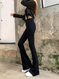 High Waist Fleece Lined Micro Flared Jeans Womens Slimming Long Pants Bootcut Denim Trousers Winter Stylish plus Size Jeans