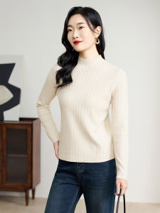 เสื้อสเวตเตอร์ถักแขนยาวสีเทาสำหรับผู้หญิง ฤดูใบไม้ร่วง/ฤดูหนาว ทรงหลวม อบอุ่น ใส่ได้หลากหลาย คอกลม ปกติ