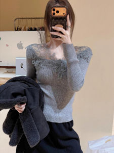 Spring French Style Lace Knit Top