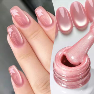 12ml 1-16pcs Autumn Nails 2025 New Clear Pink Glass Bead Moonlight Magnet Cat Eye Gel Nail Polish Whitening Nail Supplies