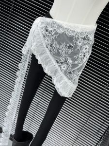 High Quality Lace Sash Skirt Curtain Womens Apron Style Short Half Body Skirt Floral Pattern Other Material Autumn Season
