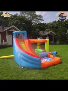 Children Waterpark Play Center Slide Playground Toy Trampoline Pool Gelongsor Air Kolam Mainan Lompat Budak 62030