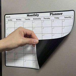 1/2Pcs Magnetic Refrigerator Dry Erase Calendar Monthly Planner Whiteboard Record Message Board Memo Pad Kitchen Fridge Decor