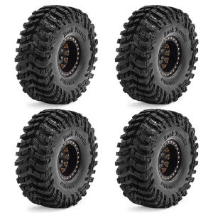 1.0 inch Brass RC Crawler Beadlock Wheels Rims Tires Set for 1/18 TRX4M SCX24 FMS Ascent-18 Upgrade Parts