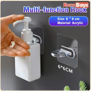 E.B. Transparent Ring-shaped Seamless Multi-function Hook Wall Mounted Hook Shampoo Holder Shower Gel Bottle For Kitchen Organizer