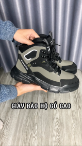 Giày bảo hộ HUTA chống đinh chống trơn trượt chống dập ngón da bò cổ thấp hàng chính hãng kèm lót khử mùi