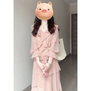 QINGMUZI | Unique Graceful Cool Elegant Summer Dress Set