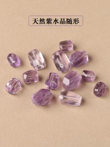 Natural Uruguay Yellow Purple Crystal Facet Loose Beads Bracelet Womens Hand Chain Lavender Follow Shape Fashion Jewelry
