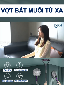 Vợt Muỗi Từ Xa - Diệt Muỗi Trên Cao Trần Nhà - Tay Cầm Dài Vươn Xa An Toàn Cho Gia Đình có Trần Nhà Cao - Vợt Muỗi Đa Năng Có Đèn Uv Thu Hút Dẫn Dụ Muỗi Bắt Muỗi Tự Động