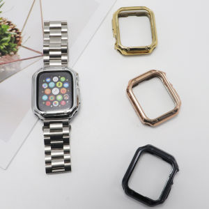 Stainless Steel Band+Case for Apple Watch Ultra2 Band 49mm 41mm 45mm 40mm 44mm 38mm 42mm TPU Cover Bracelet Series 9 8 7 6 SE 5
