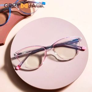 Grey Jack Kacamata Antiradiasi Blueray Model Cat Eye Bahan Tr90 Fashion Wanita Dewasa Simple Ringan Bisa Minus 23027