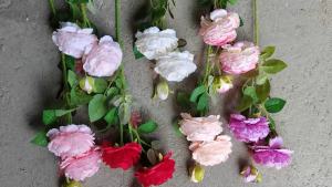 3 Heads Peonies Artificial Flowers White Red Rose Silk Flower Pink Peony Wedding Bouquet Fake Flower Garden Decoration