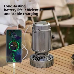 MONLEYTA | German Multifunctional Solar Outdoor Camping Lamp Fan Charger Ultra Long Battery Life Lighting Tent Light ABS Lampshade LED Bulb