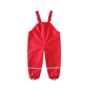 กางเกงฝนแบบสวมหัวกันน้ำสำหรับเด็ก กางเกงขายาวทรงหลวม ผ้าไนลอน กางเกงขายาวฤดูใบไม้ผลิและฤดูใบไม้ร่วง สำหรับเด็กชายและเด็กหญิง