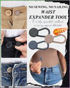Removable Buckle Retractable Pants Waist Seamless Expandable Jeans with Adjustable Button