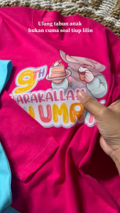 Blueskids Atasan Custom Dewasa Anak Perempuan Series Birthday Muslim Lengan Panjang