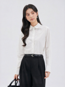 Autumn New Design Simple Office Casual White Shirt