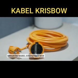 Kabel Ekstensi Krisbow Kabel Perpanjangan Ekstension Cable Colokan Listrik Panjang Kabel 5-10 Meter Daya Besar Berkualitas (Kepala ujung kabel soket dan steker)