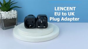 LENCENT 2X Europe to UK/Malaysia Plug Adapter Schuko 2 Pin to 3 Pin UK Travel Adaptor Converters European Euro to British Adapter- Black