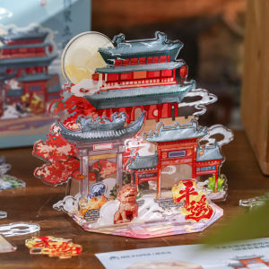 Acrylic Desktop Decorative Display Stand DIY Multi-plug Chinese Style Landscape Valley Beauty Tabletop Ornament