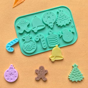 1pc 8-hole different shapes Christmas chocolate mold used for chocolate 3D candy DIY non stick baking mold