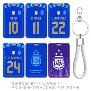 กระเป๋าใส่บัตรที่เป็นสัญลักษณ์ของทีมฟุตบอลเมซิส พร้อมหัวเข็มขัดแบบสะพายคอสำหรับนักเรียน พร้อมสายรัดบัตรอาหาร วัสดุ ABS