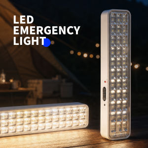 Upgraded Brighter 30/60 LED Fire Emergency Light 2 Modes Wall Mount Rechargeable Safety Luminaire for Home Fire Protection