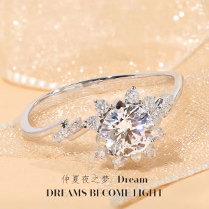Youngs 2 Carat High Carbon Diamond Moissanite Ring Summer Night Dream Engagement Ring Elegant European Style Fashion Jewelry