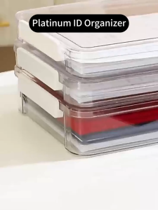 Platinum Crystal Clear A4 Document Storage Box PET Hard Transparent File Container Desktop Drawer Organizer for Home Office Paper Stationery Storage
